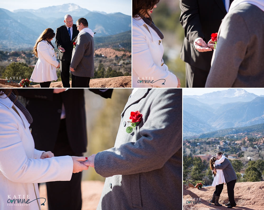 Sunny winter day elopement, red rocks elopement Colorado, just the two of us, colorado wedding photographer, rocky mountain bride