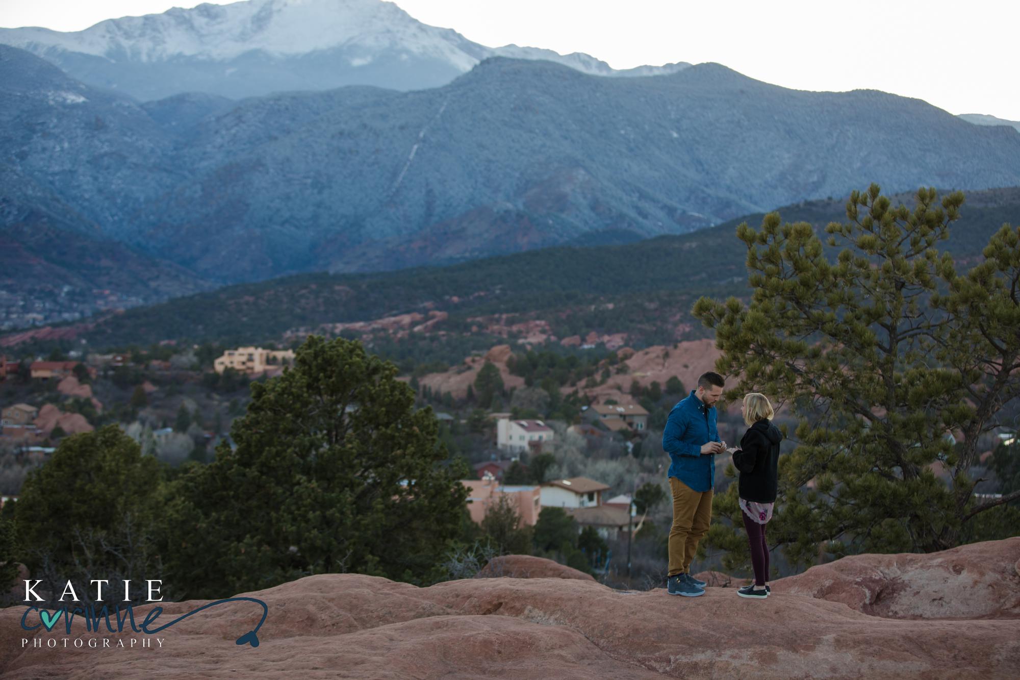 Girlfriend says yes to boyfriend's will you marry me in Colorado Springs