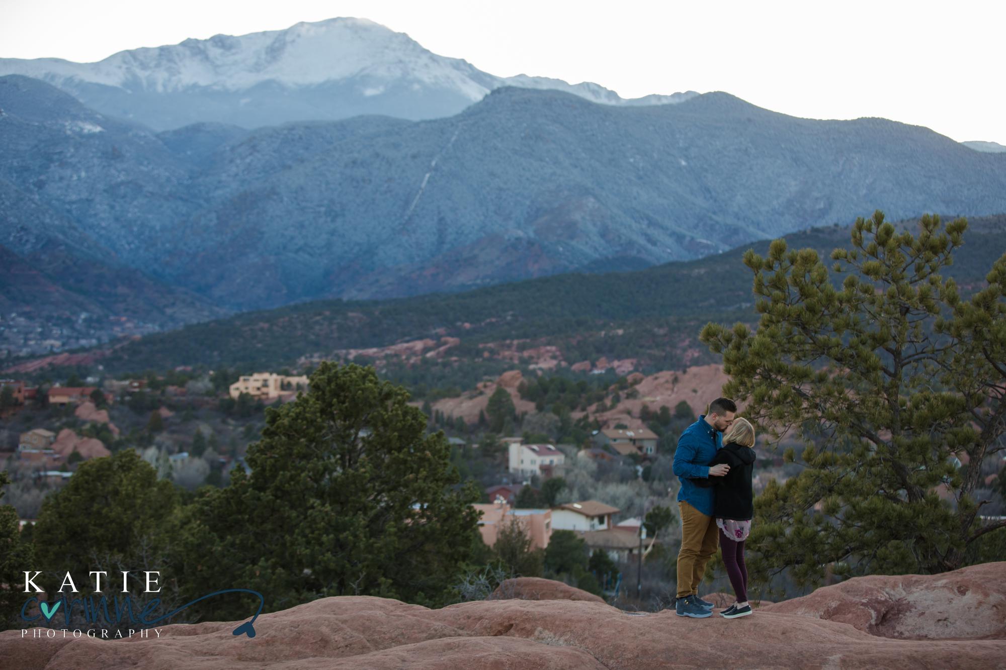Colorado springs couple gets engaged on top of a mountain