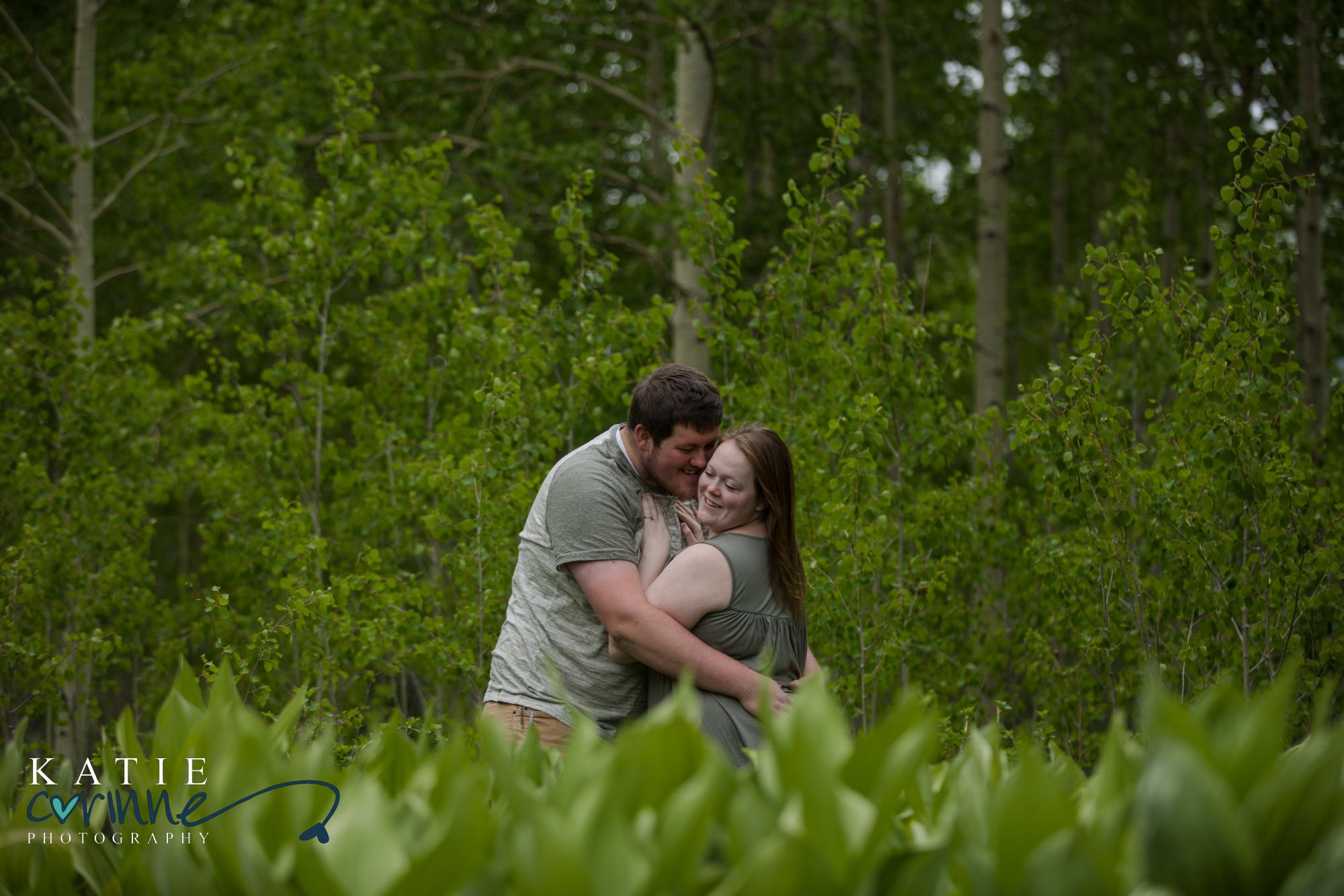 engaged couple in San Isabel National Forest for photography session