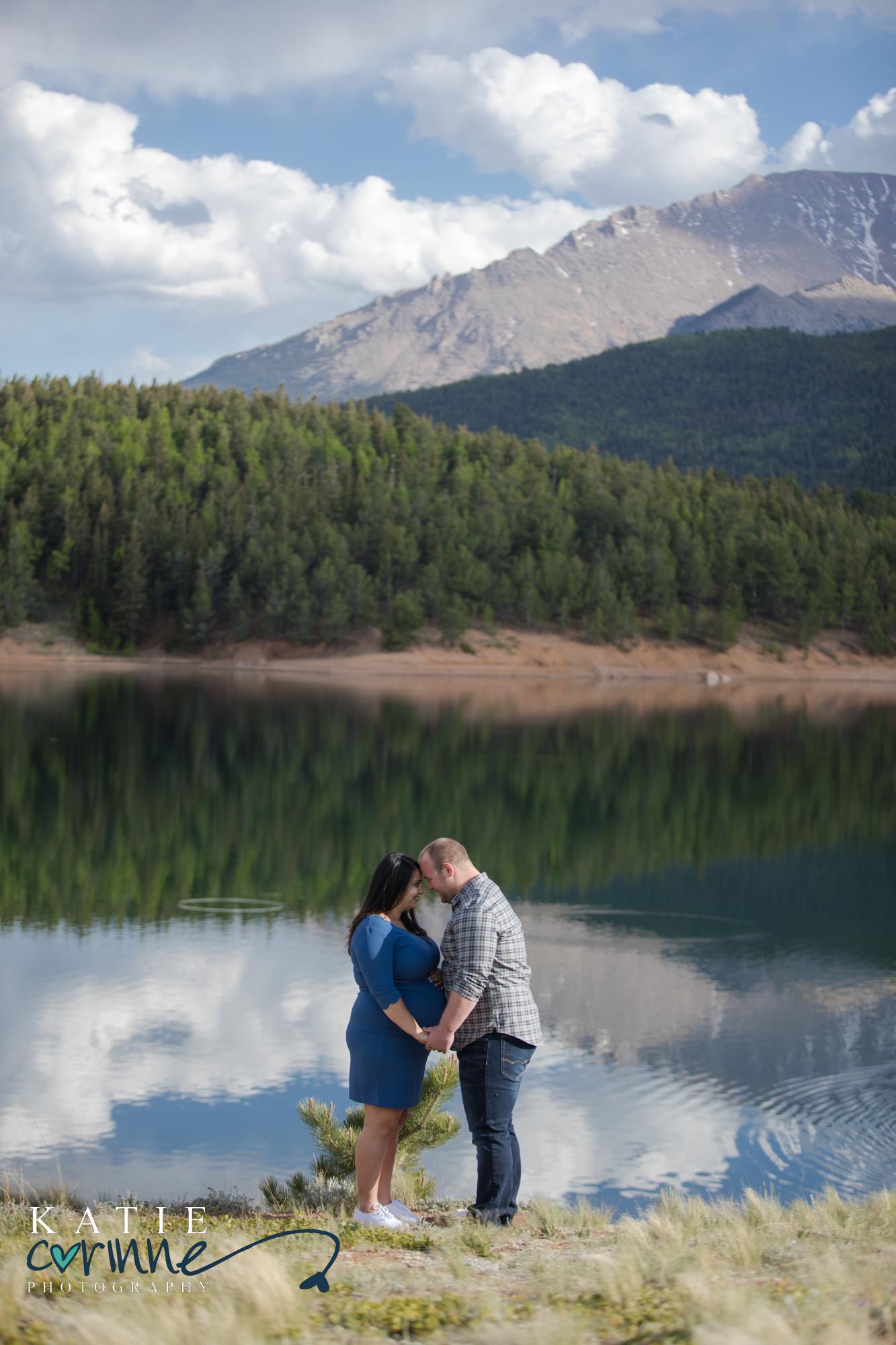 Pregnant Colorado couple at Crystal Reservoir