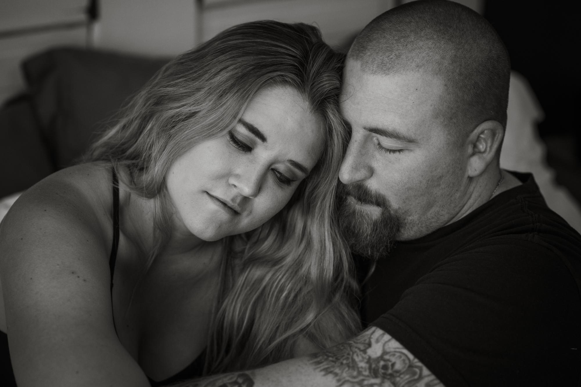 Colorado couple cuddles during lifestyle couples session