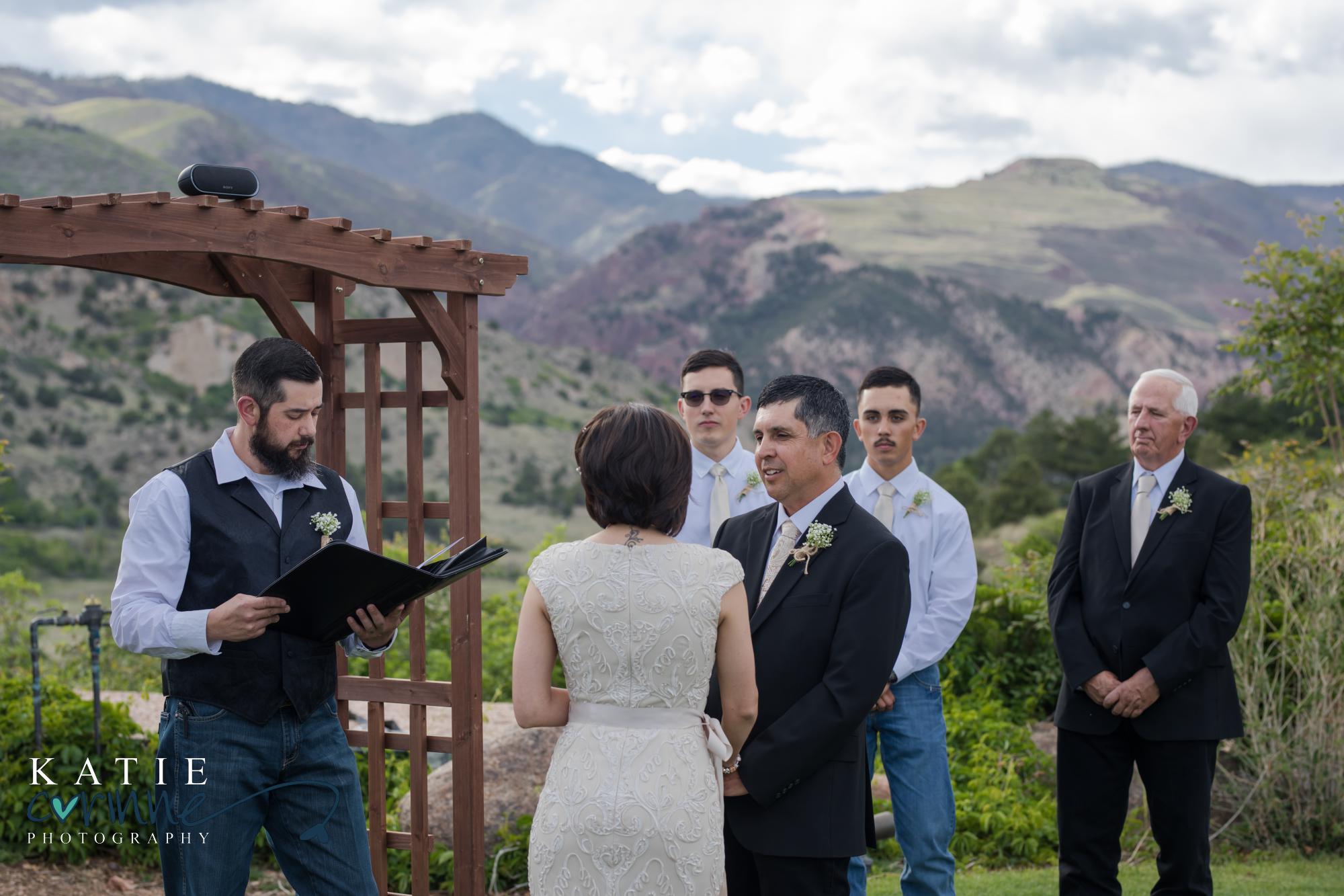 small wedding ceremony in colorado mountains