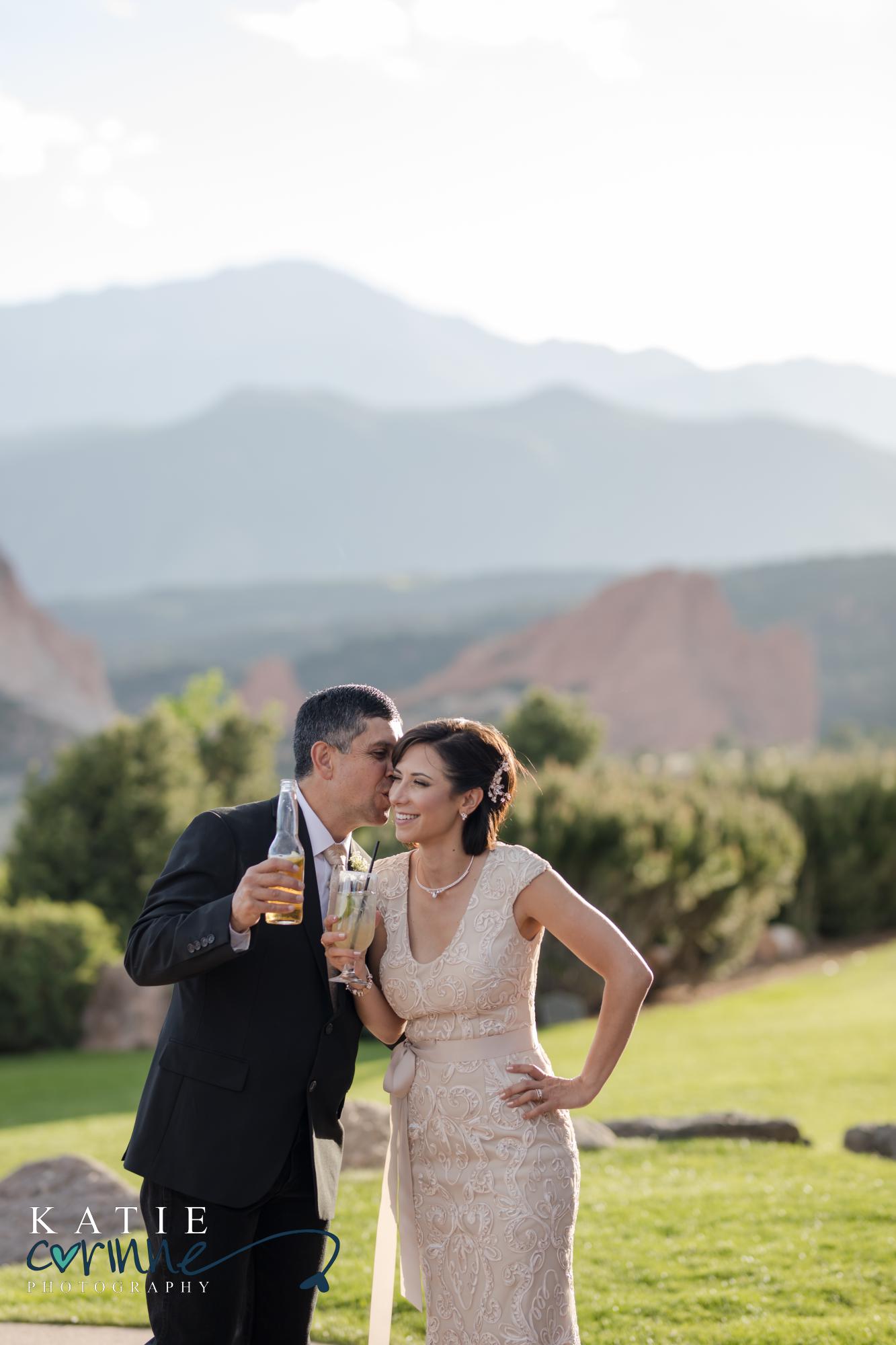bride and groom at destination mountain elopement