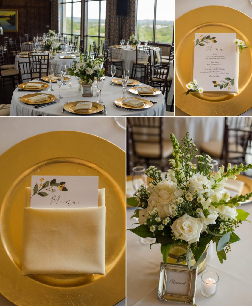The Pinery at the Hill wedding reception details