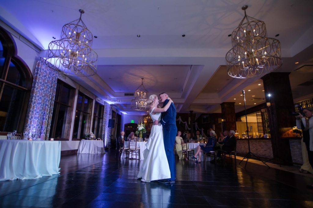 USARA newlyweds have their first dance captured by Colorado wedding photographer