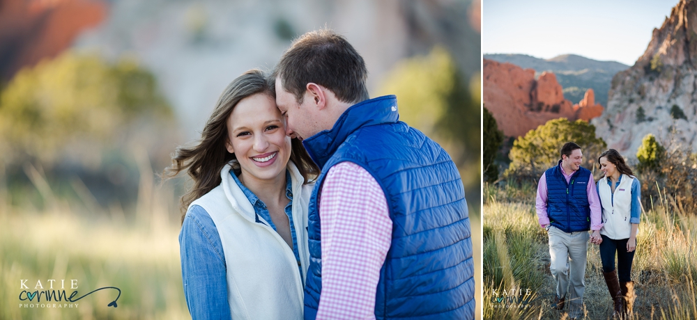 Ralph Lauren styled couple for engagement session in Colorado, stylish outfits for engagement session, spring engagement session at Garden of the Gods