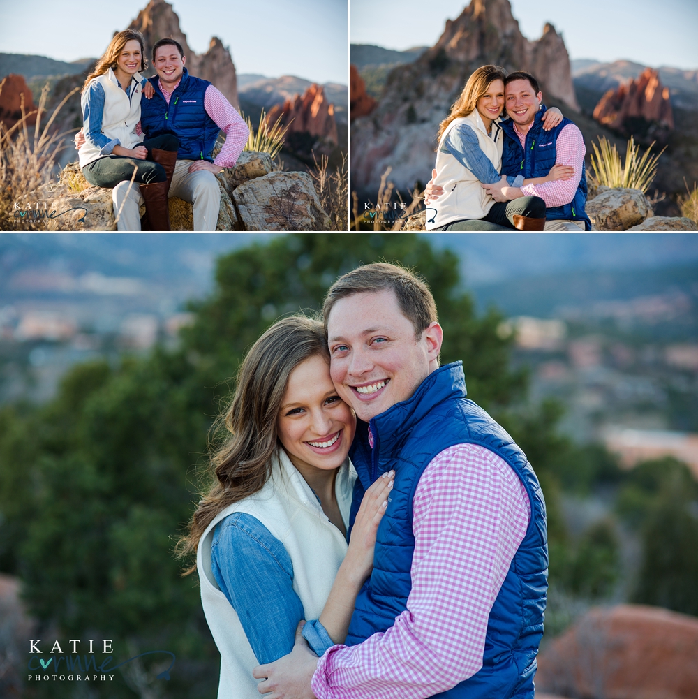 2016 wedding in Nashville but engagements in mountains of Colorado, Kissing Camels High Point and Siamese Twins at Garden of the Gods, Beautiful photos of engaged couple, Colorado Springs engagement photographer, Colorado Springs wedding photographer