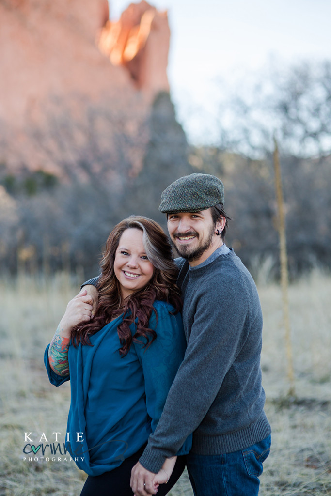 Garden of the Gods wedding photographer engagement session with couple