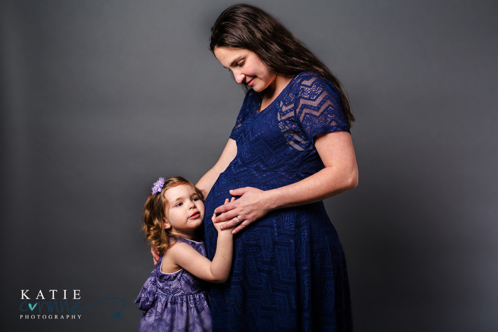 Mother and daughter maternity photos