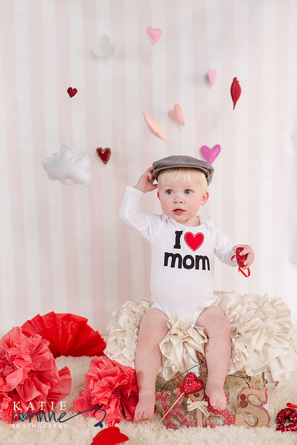 red pink hearts and lovely Valentines Day studio
