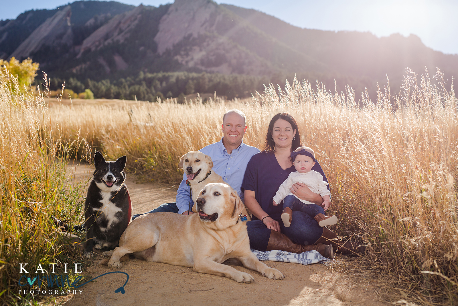 family photo with dogs, published photographer, professional photographer in colorado