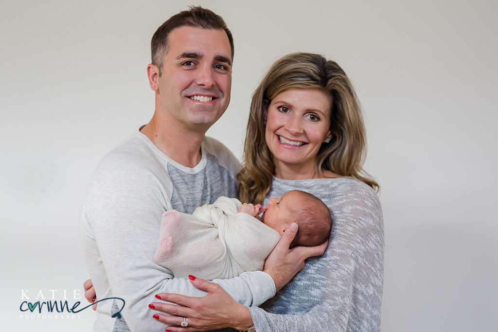 Newborn Portrait with Family, Newborn photo with parents, traditional family photographer