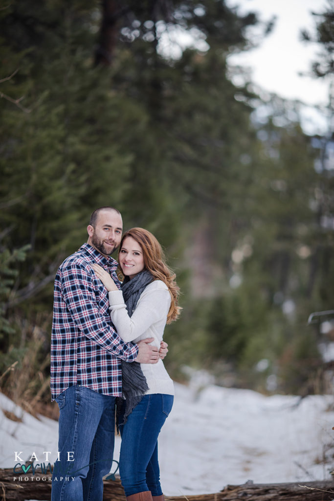 Snowy engagement, winter engagement,