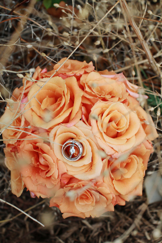 Simple Peach Wedding Bouquet