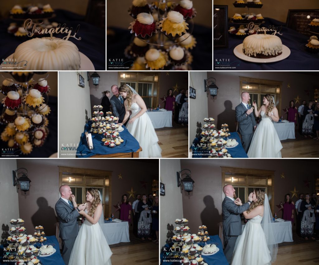 Cake Cutting at Nicole and Clint's Edgewood Inn Wedding