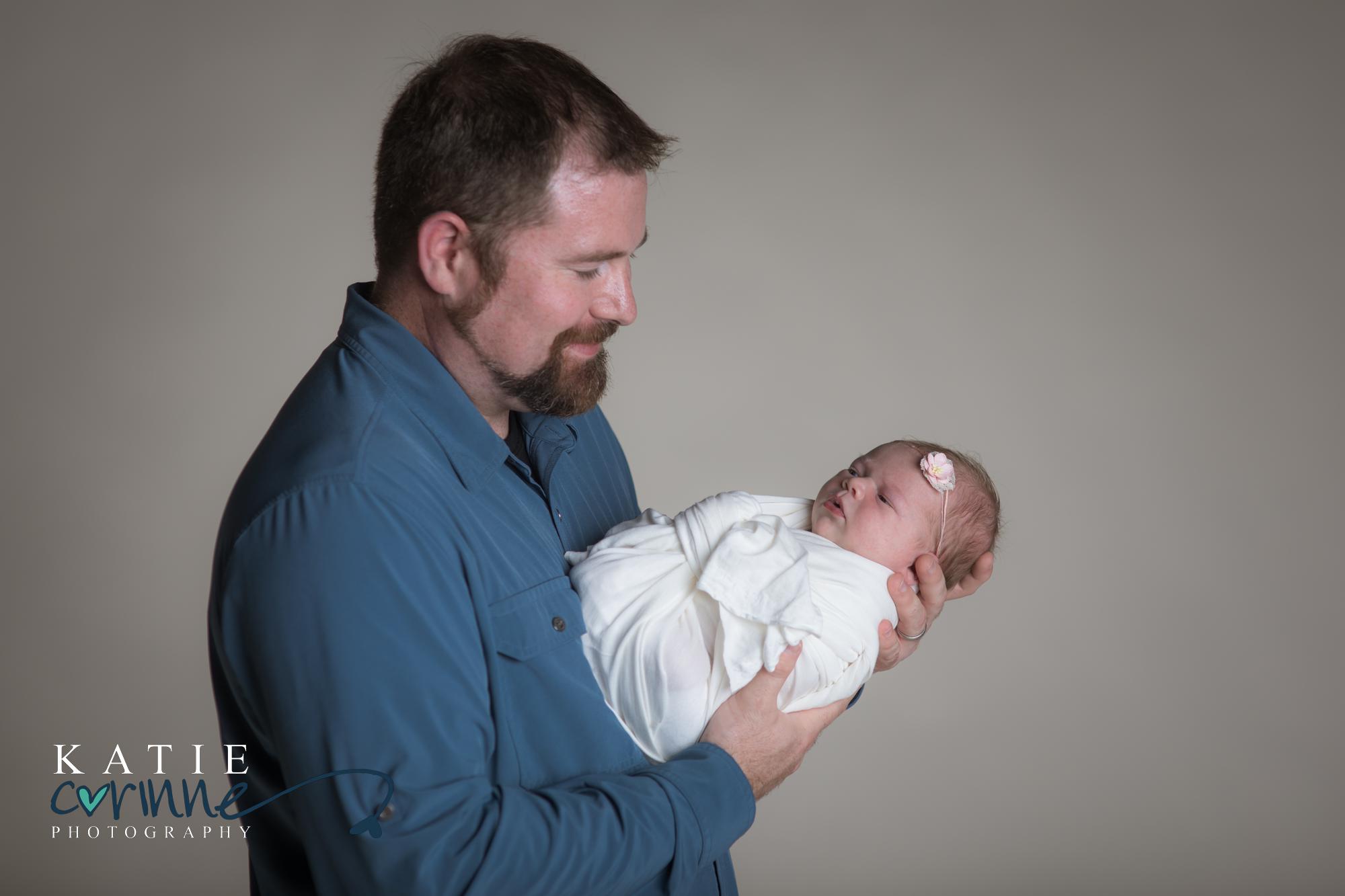 Daddy and Daughter Newborn Portrait