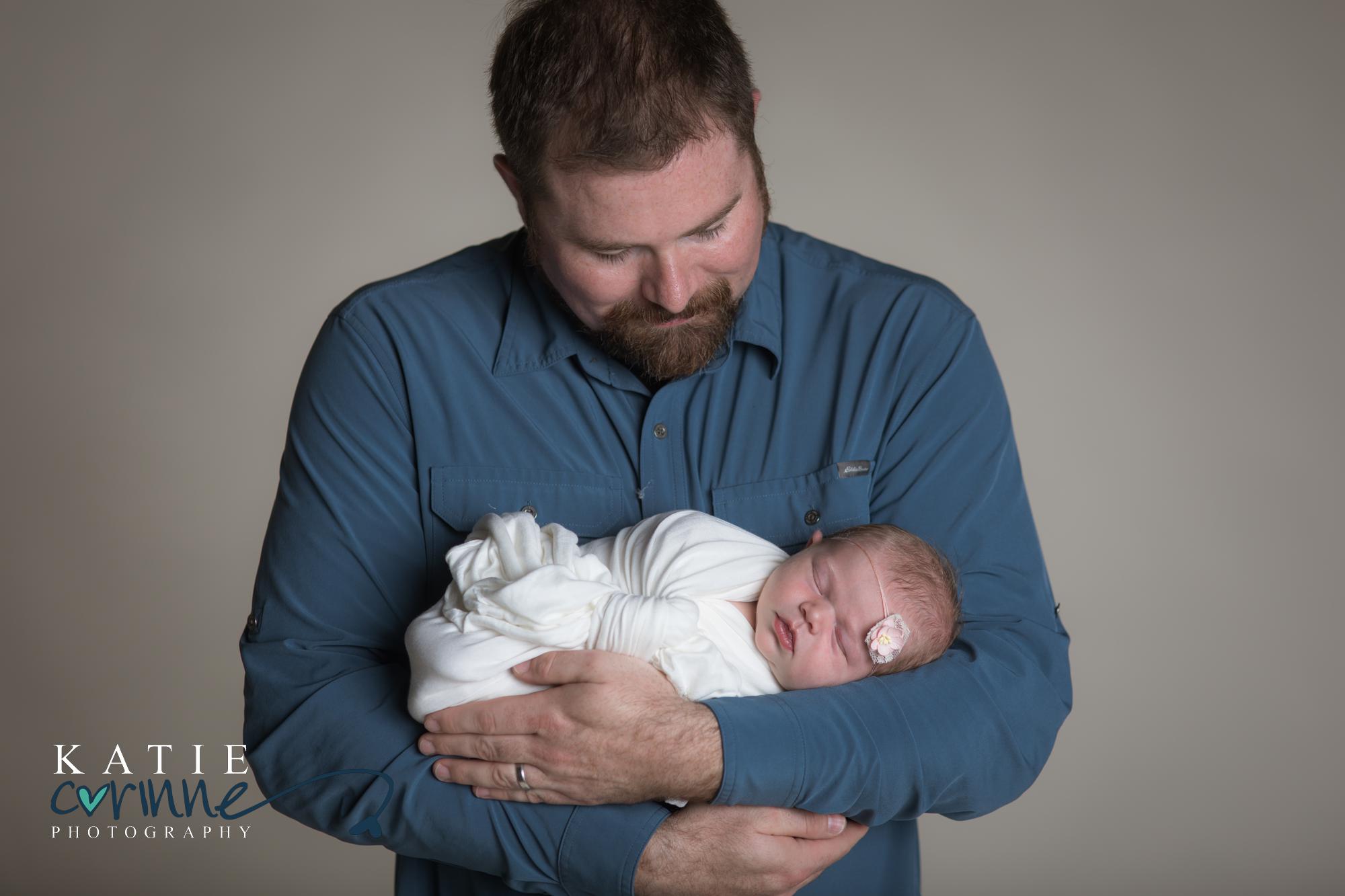 Father daughter newborn portrait
