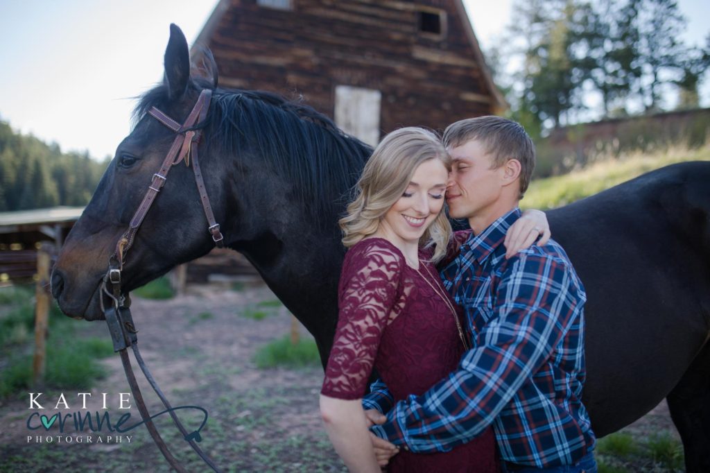 Lower Lake Ranch Engagement Session with Horse