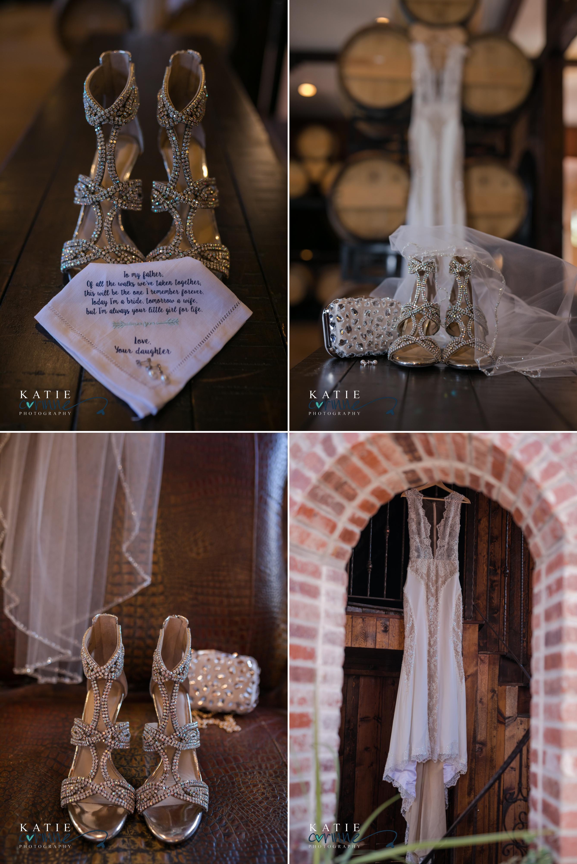 Bridal dress and shoes at Crooked Willow