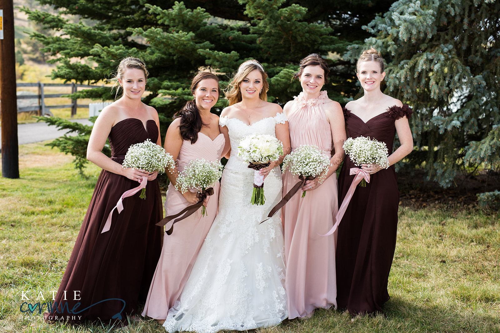 Bridesmaids pink and burgundy