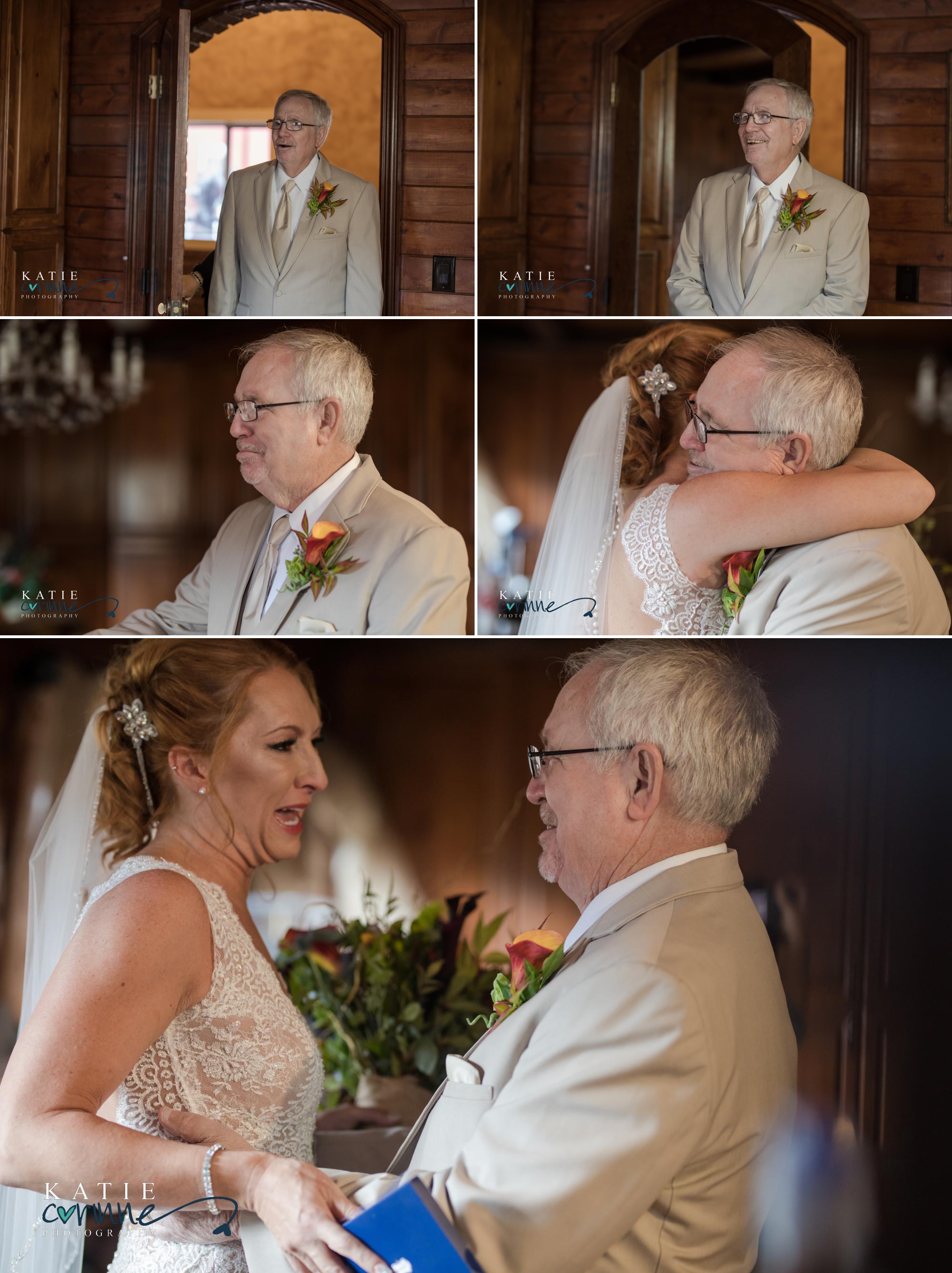 Colorado Springs Bride has first look with her father at her wedding