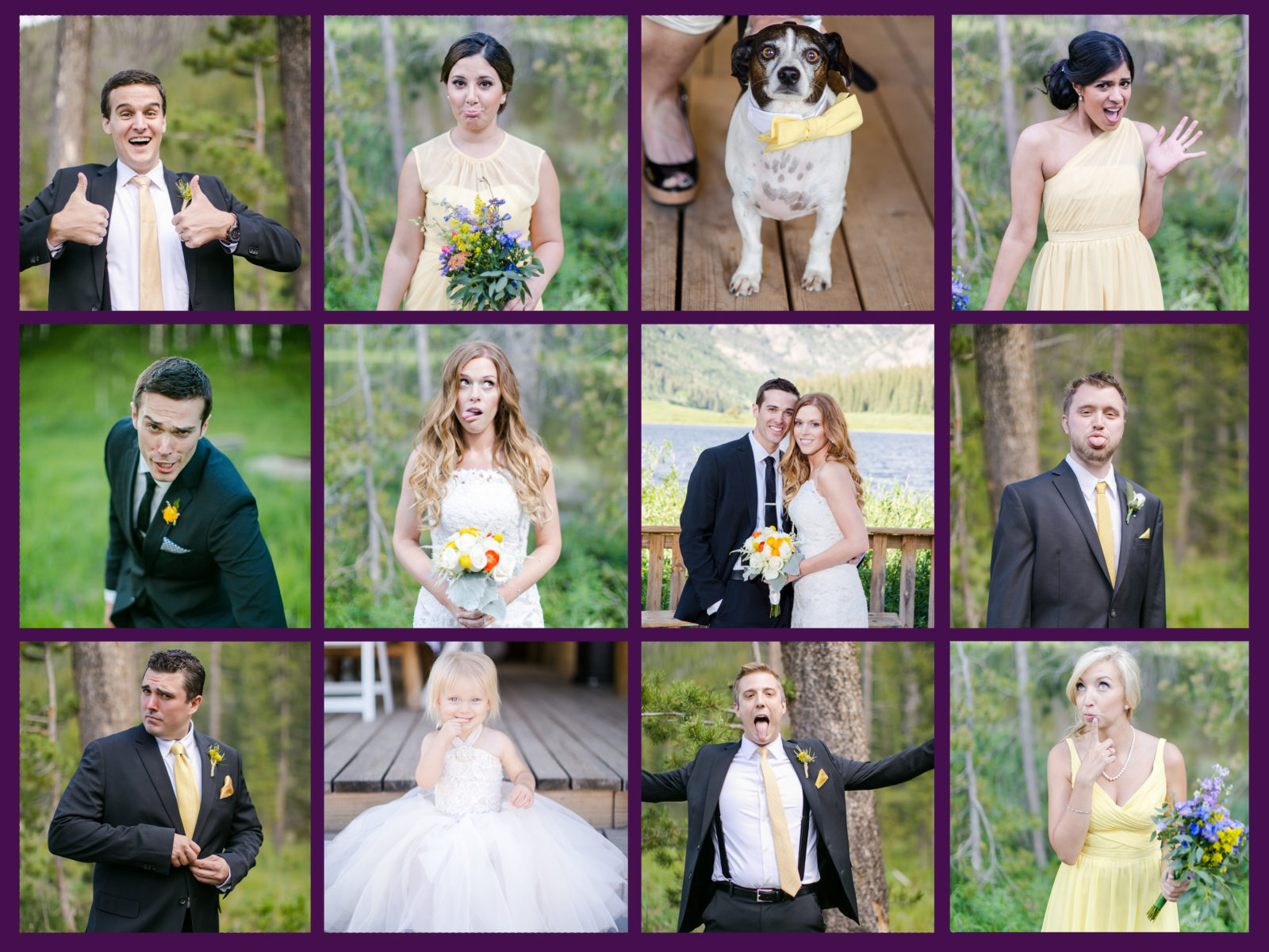 brady bunch squares of bridal party