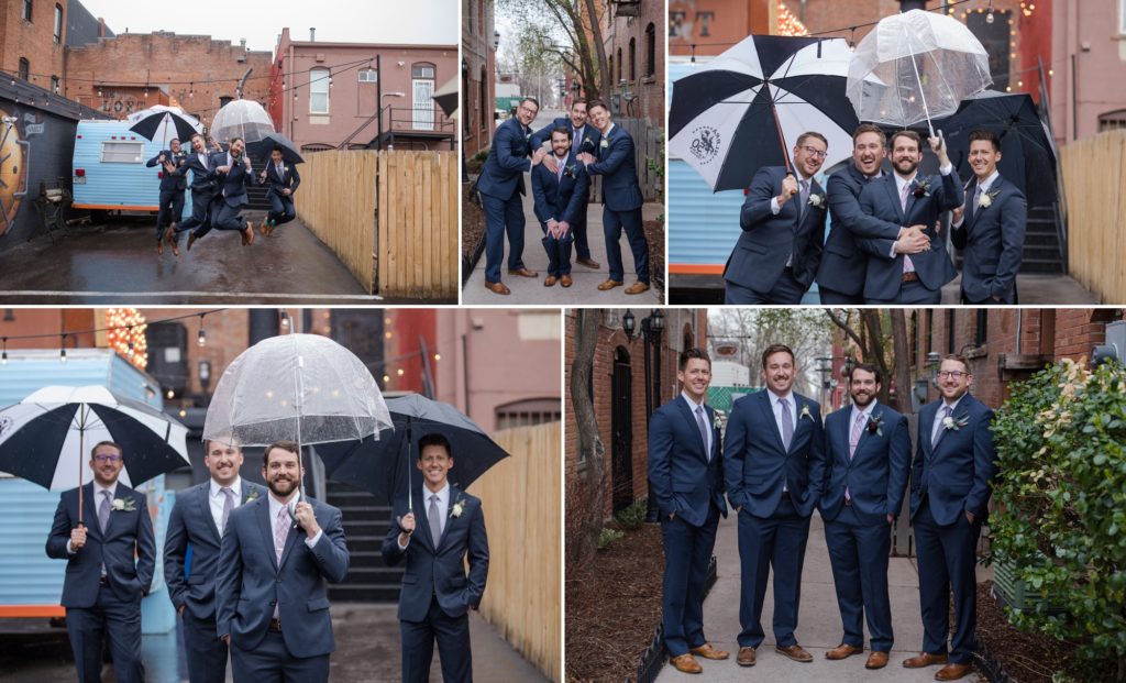 rainy groom portraits in Colorado Springs