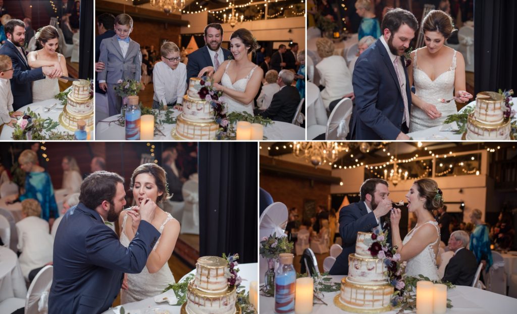 Colorado wedding cake cutting photography