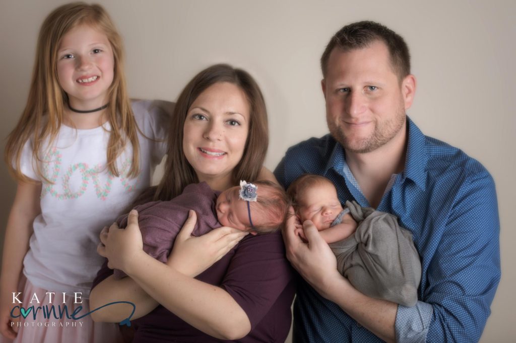 Colorado Springs family portrait with newborn twins