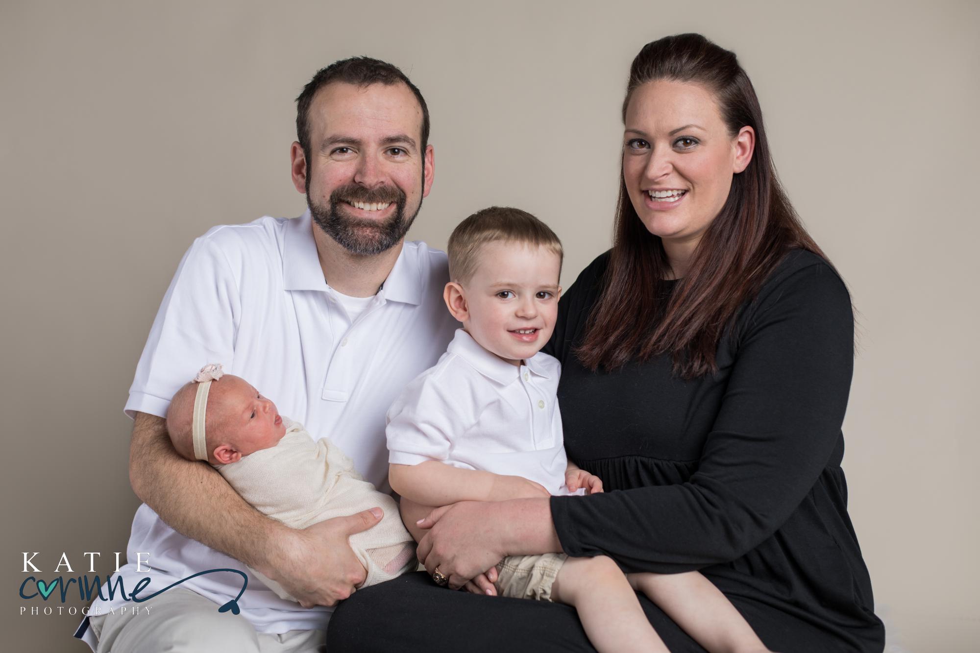 Family poses for Colorado Springs newborn portrait