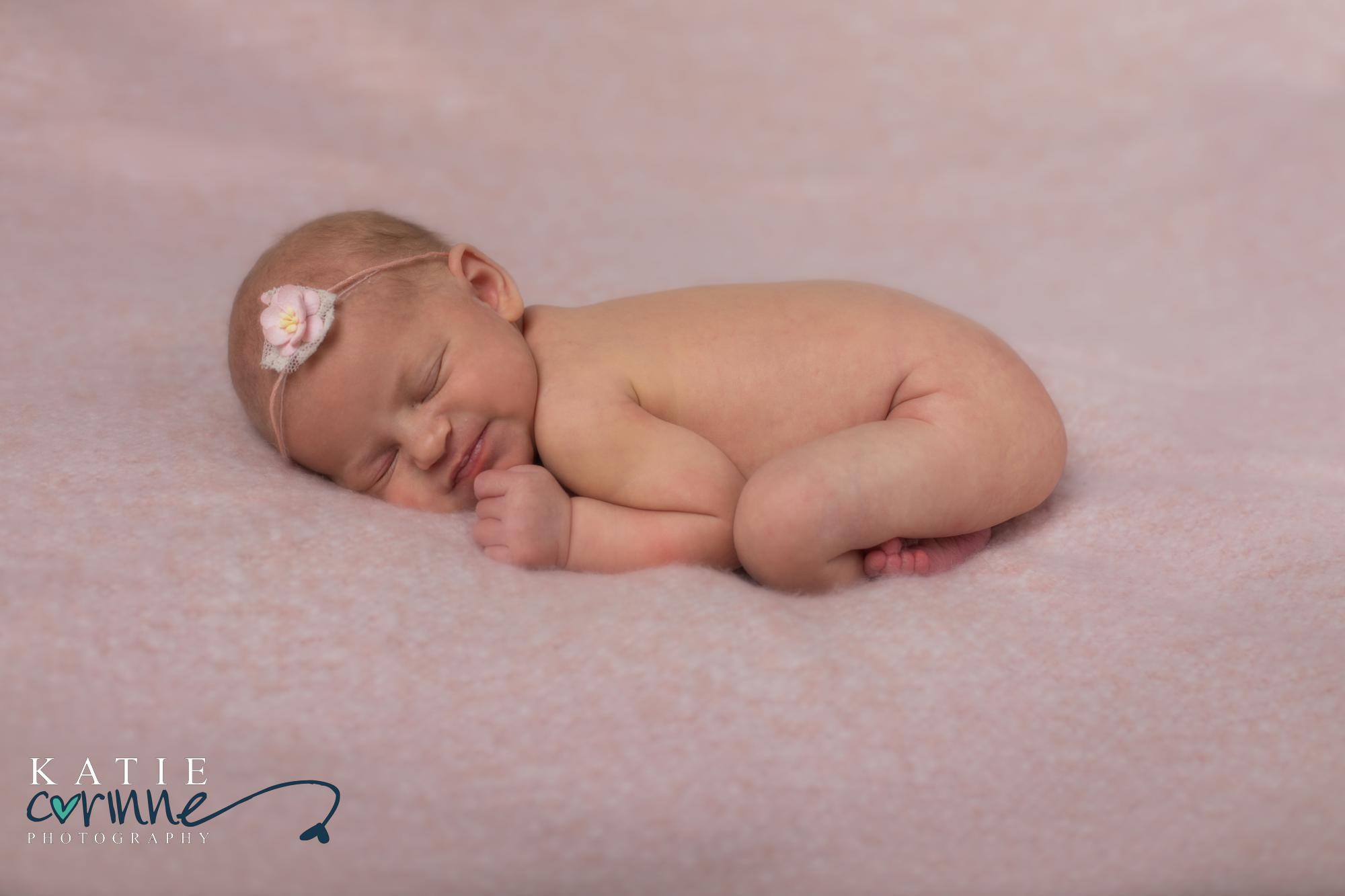 Colorado Spring baby girl posed in newborn studio