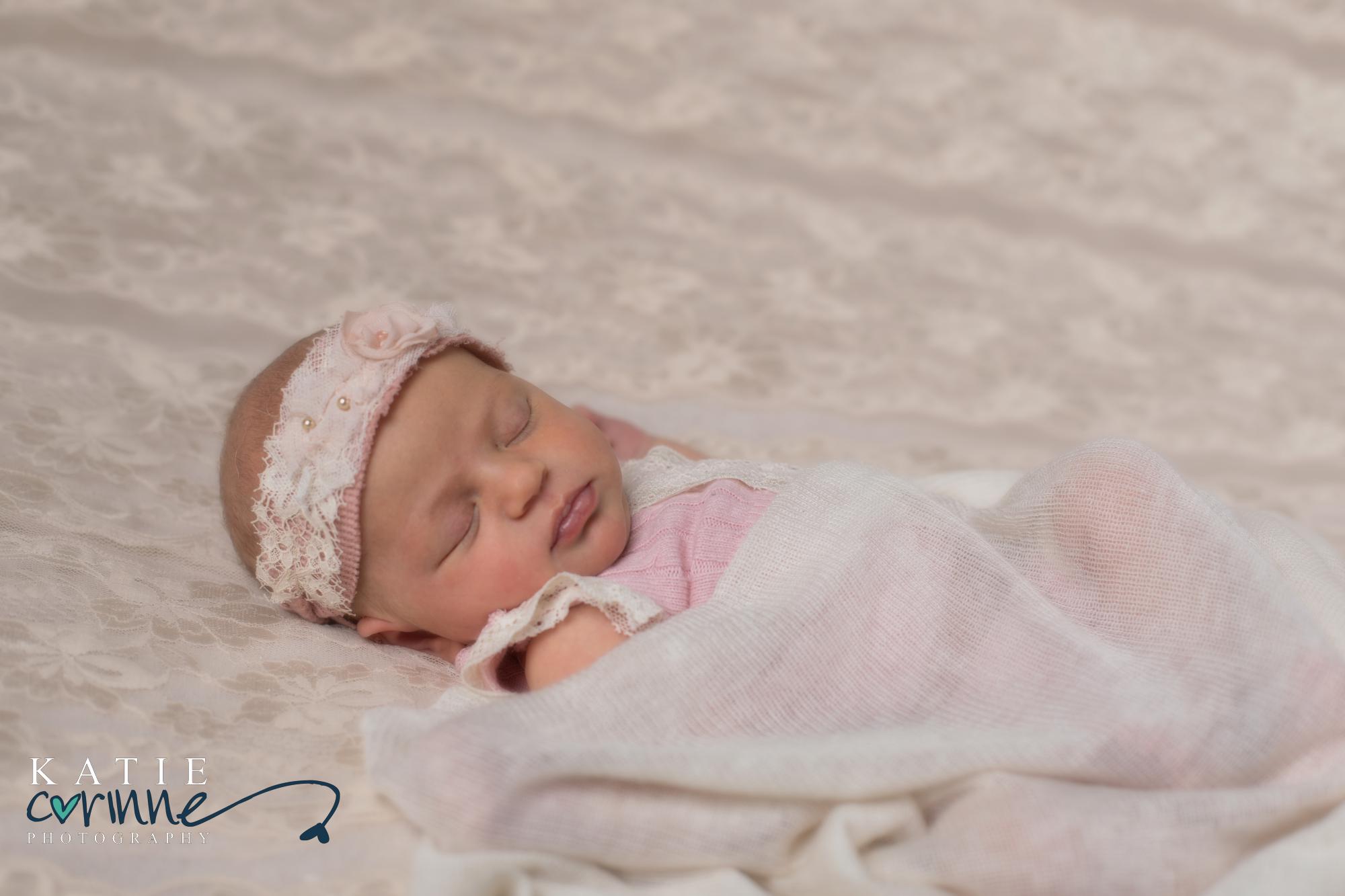 Colorado Spring baby girl posed in newborn photo studio
