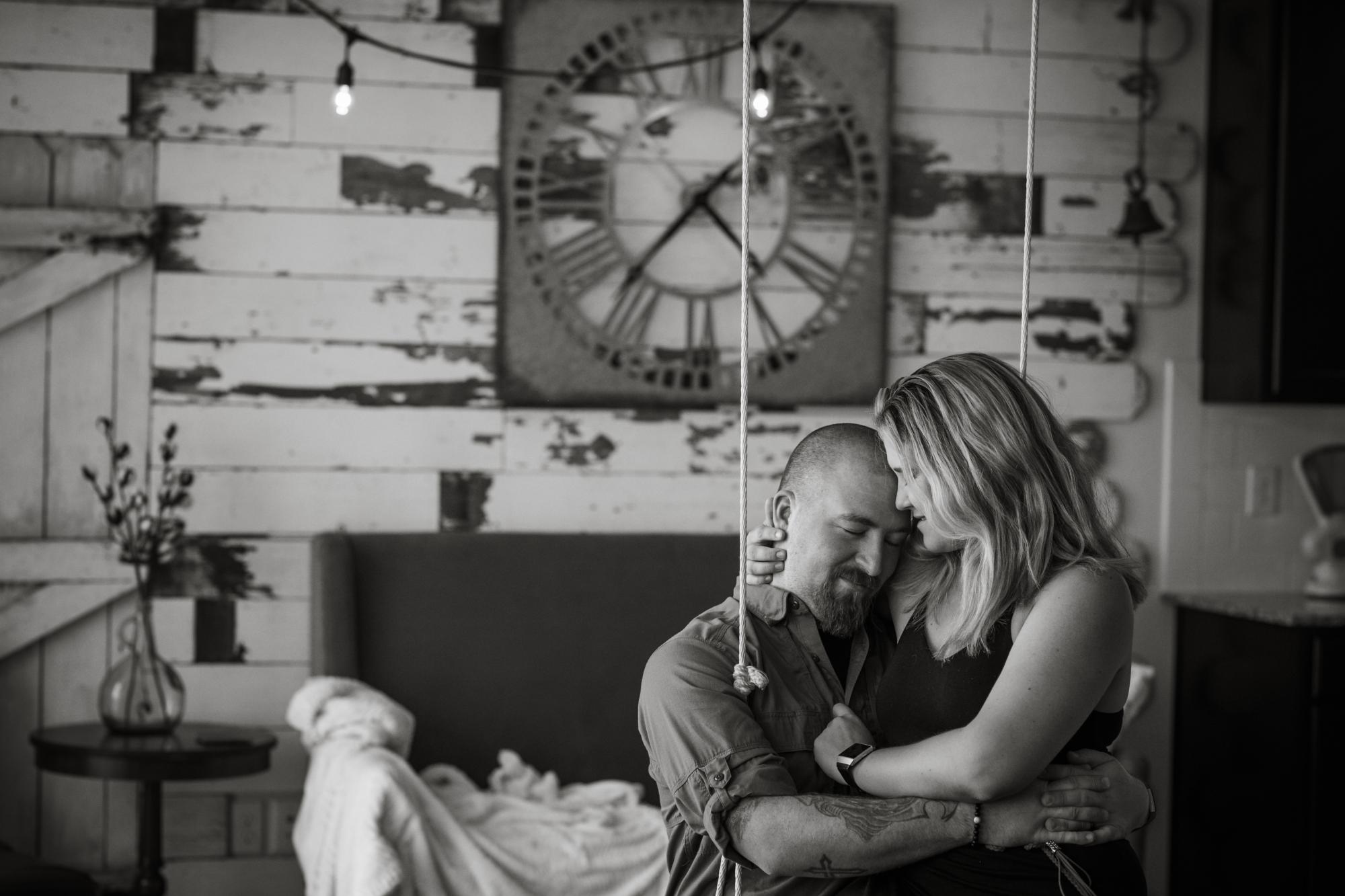 couple holds each other during Lifestyle Couples Photography session