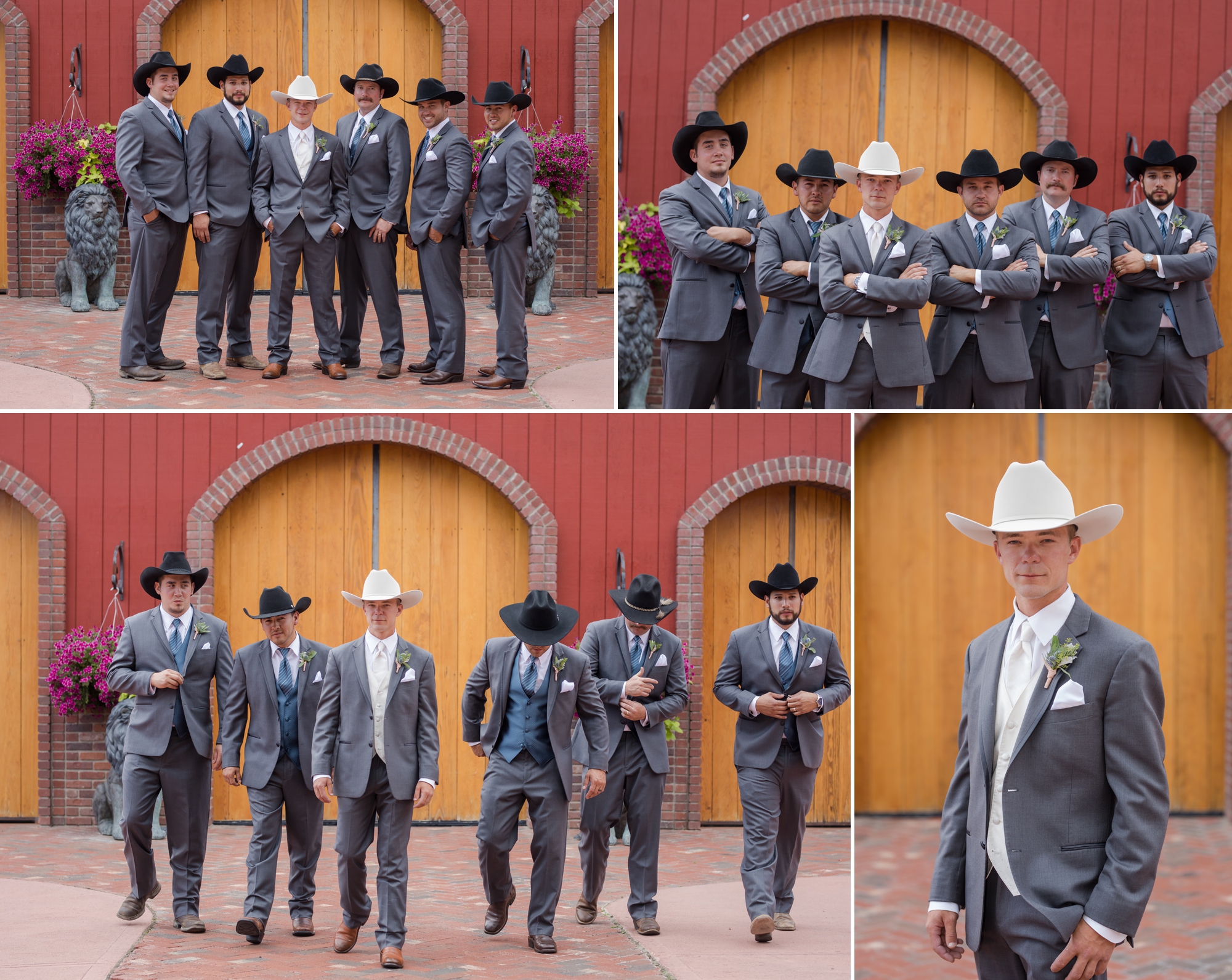 Cowboy groom and groomsmen