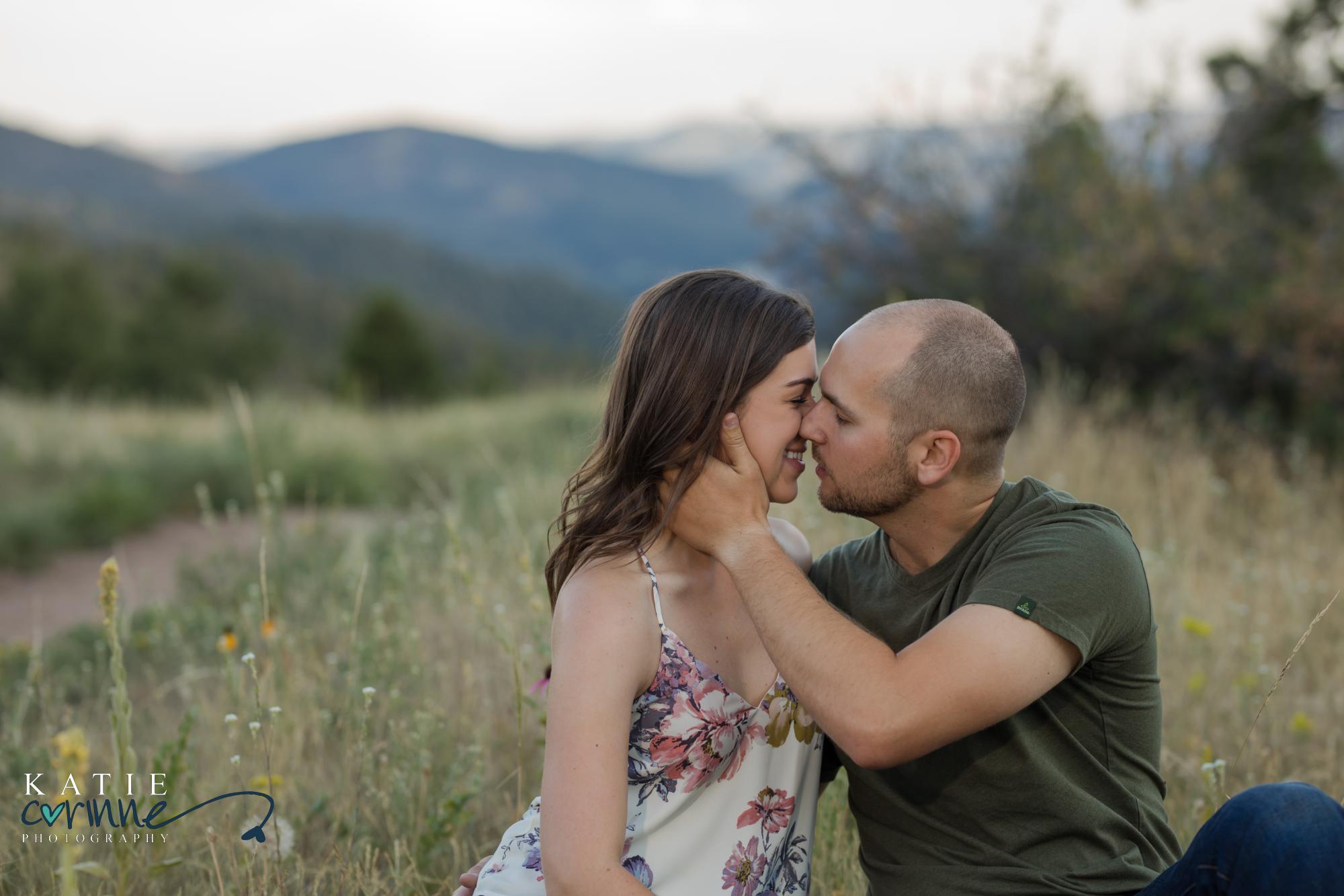 Colorado engaged couple at Mount Falcon