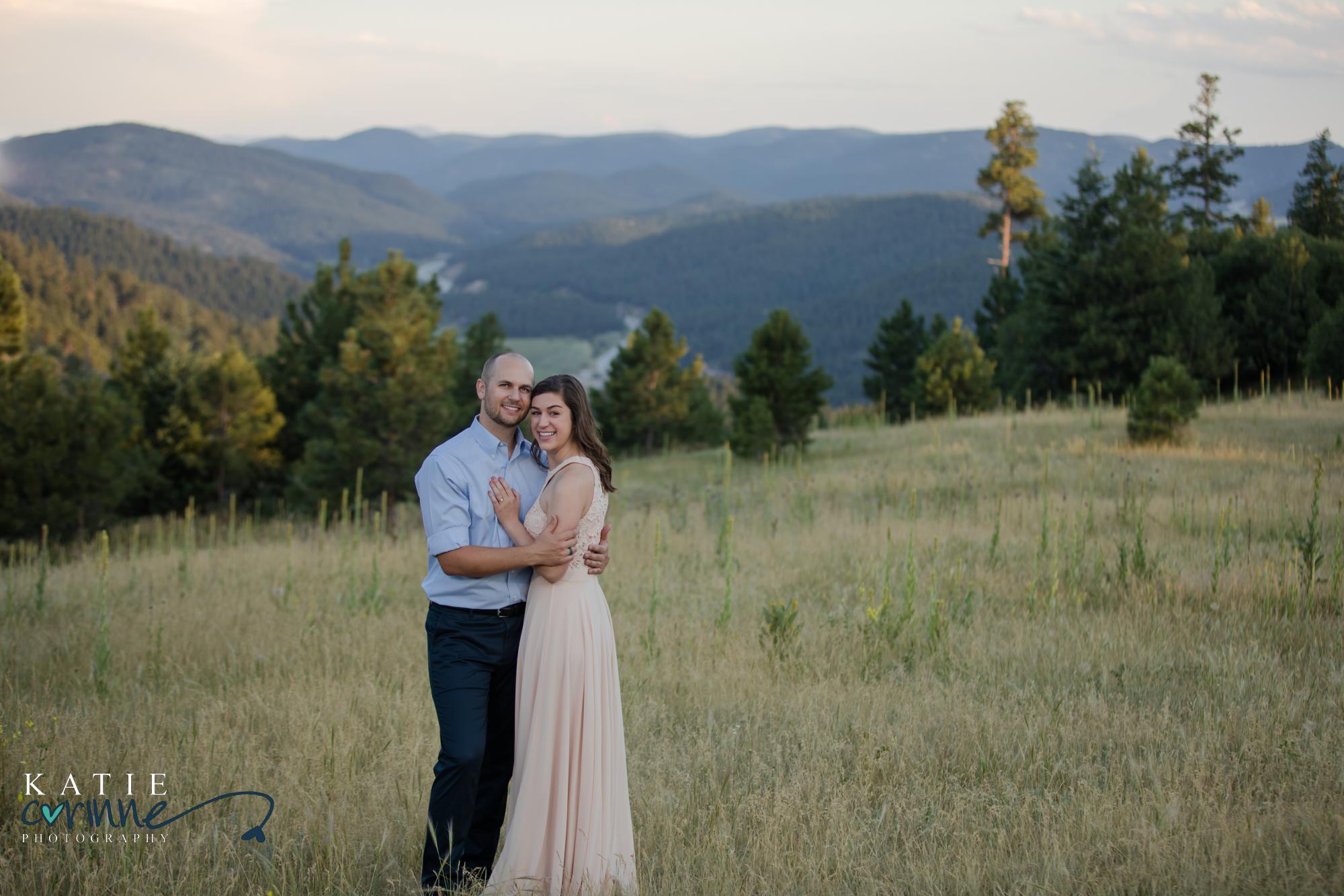 Colorado Springs engaged couple at Mount Falcon