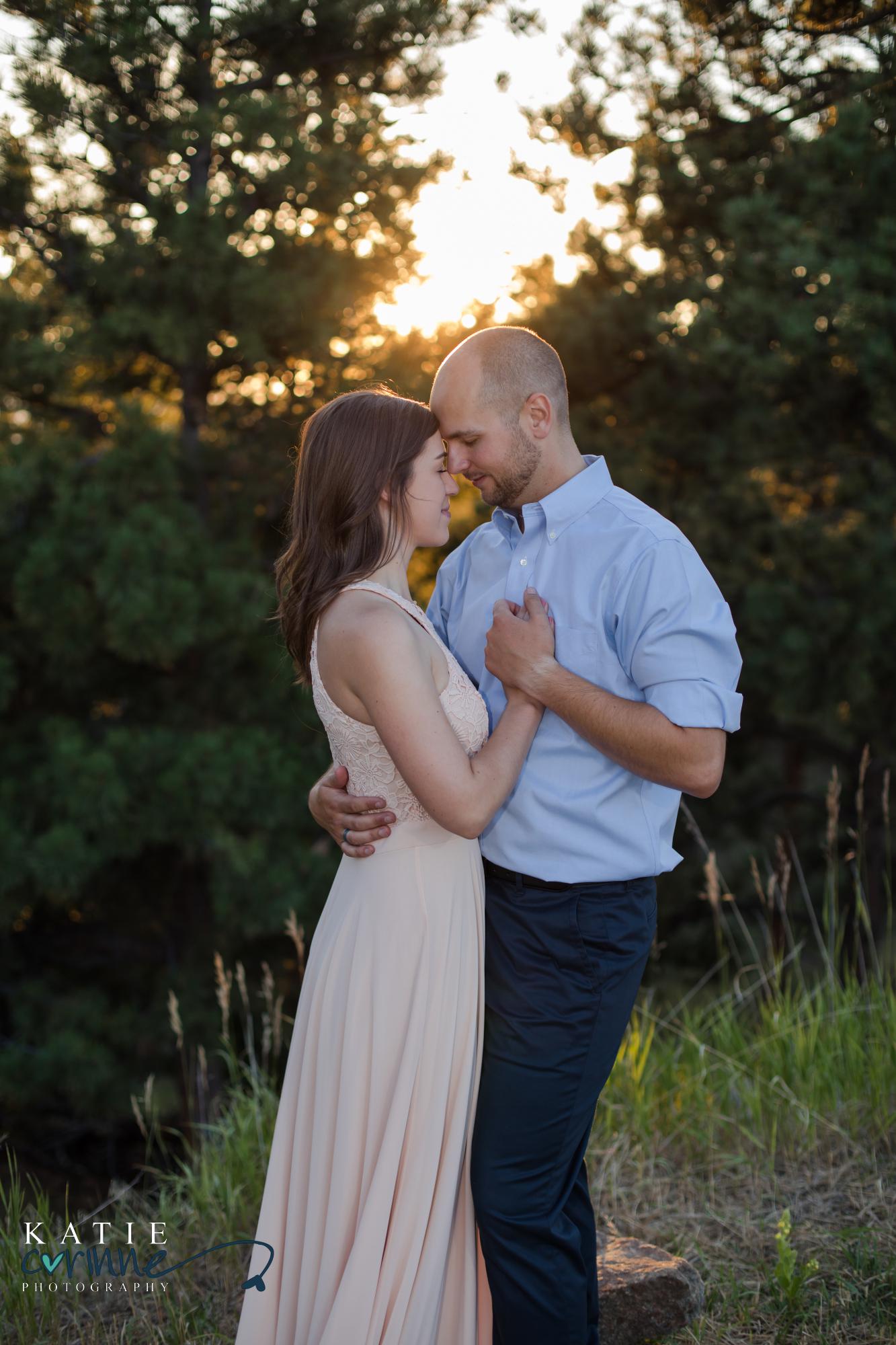 couple gets photographed during Mt Falcon engagement session