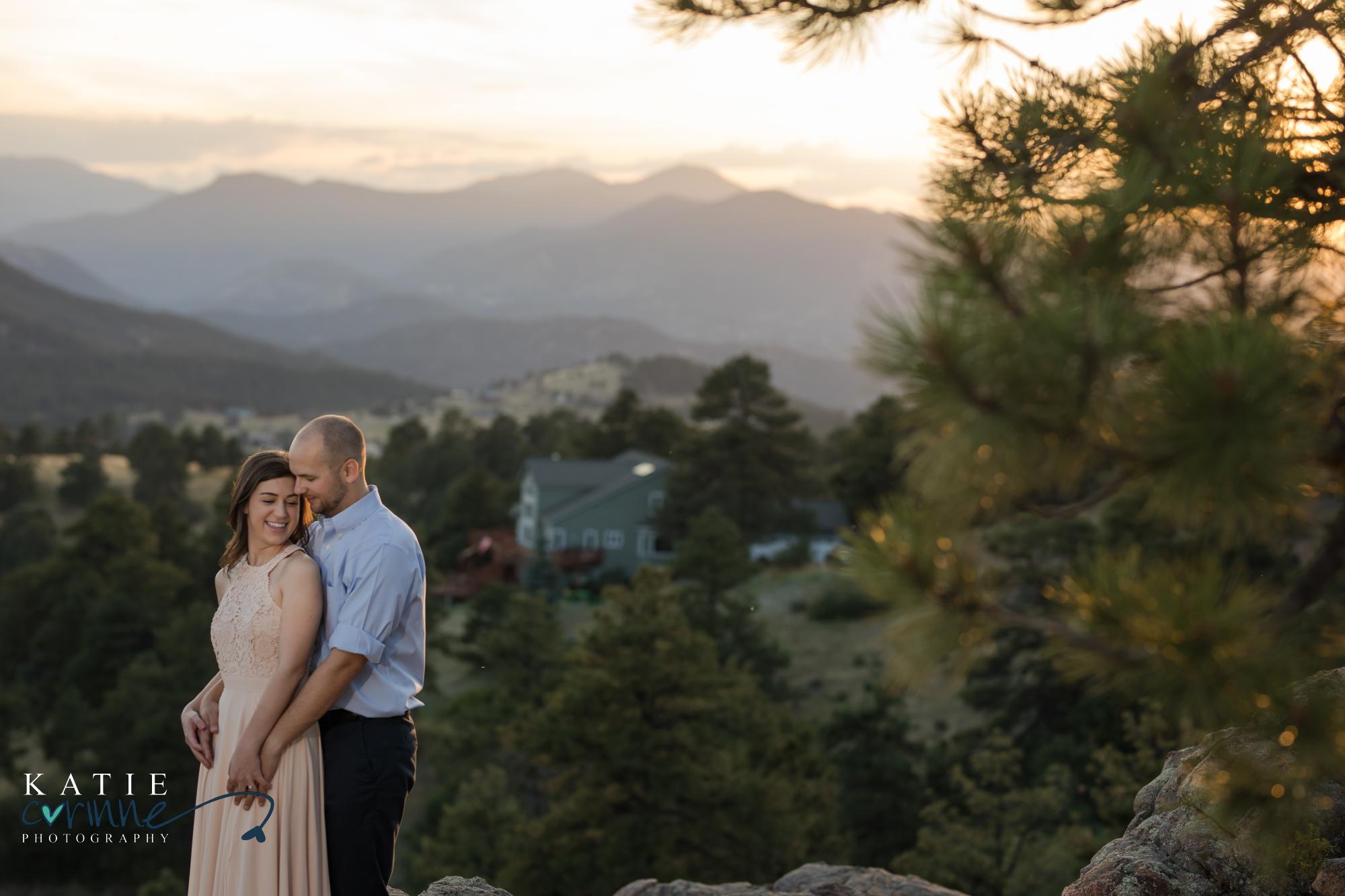Colorado couple gets photographed during mountain engagement session