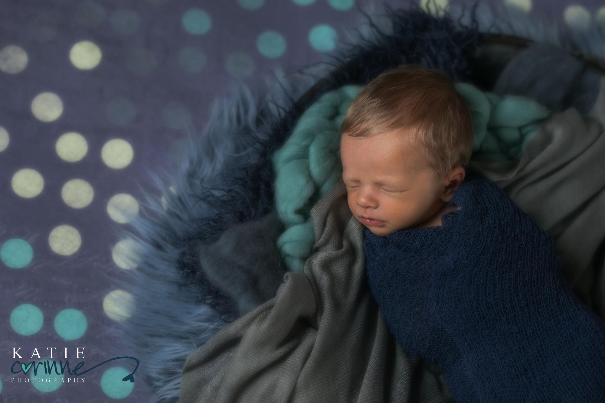 Baby boy in Colorado newborn studio
