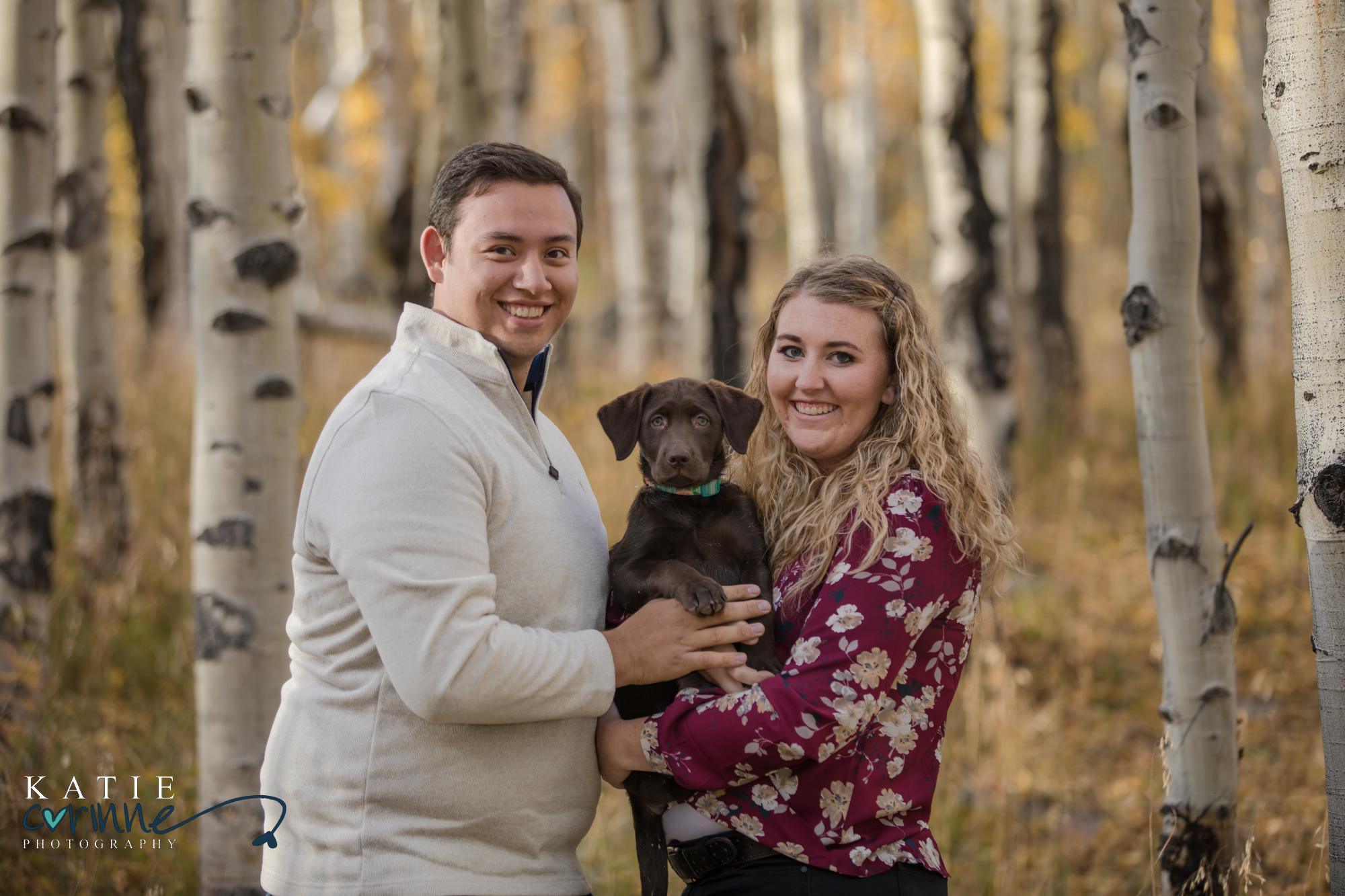 Colorado engagement session with a dog