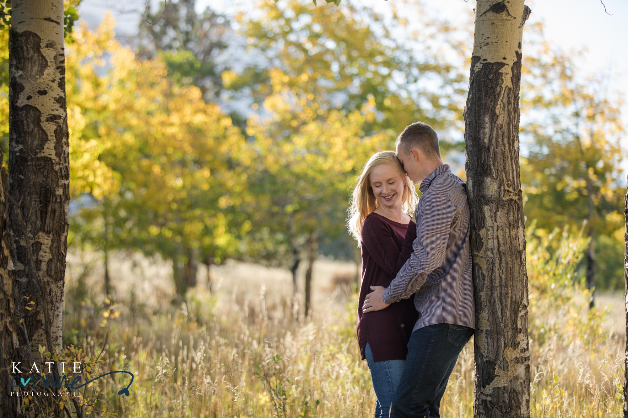Couple photographed at Rocky Mountain National Park engagement