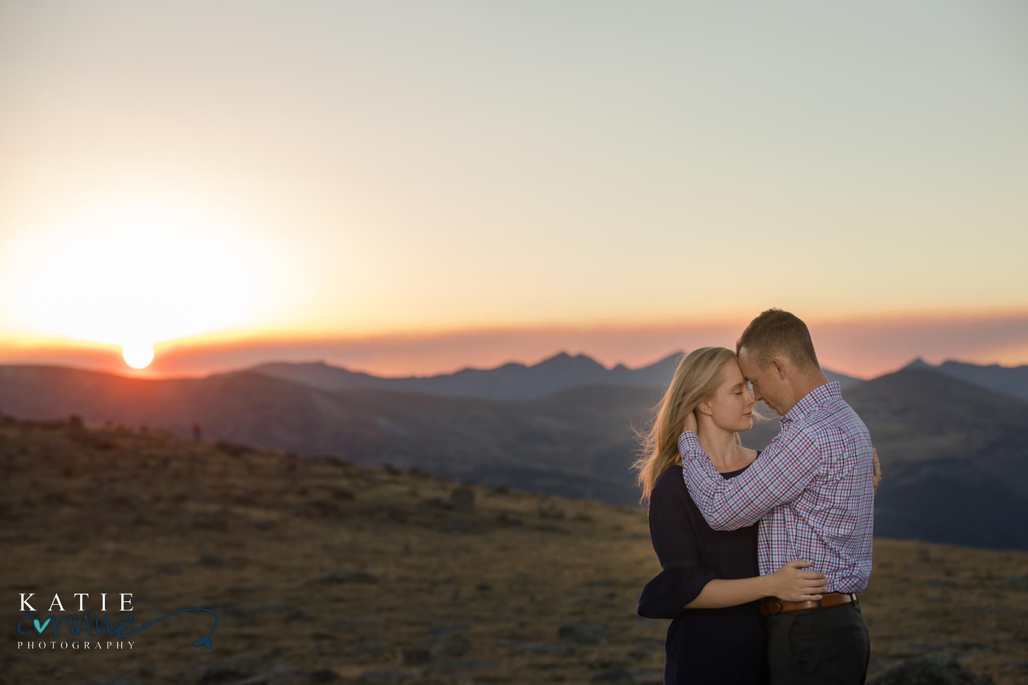 Colorado engaged couple on Trail ridge road
