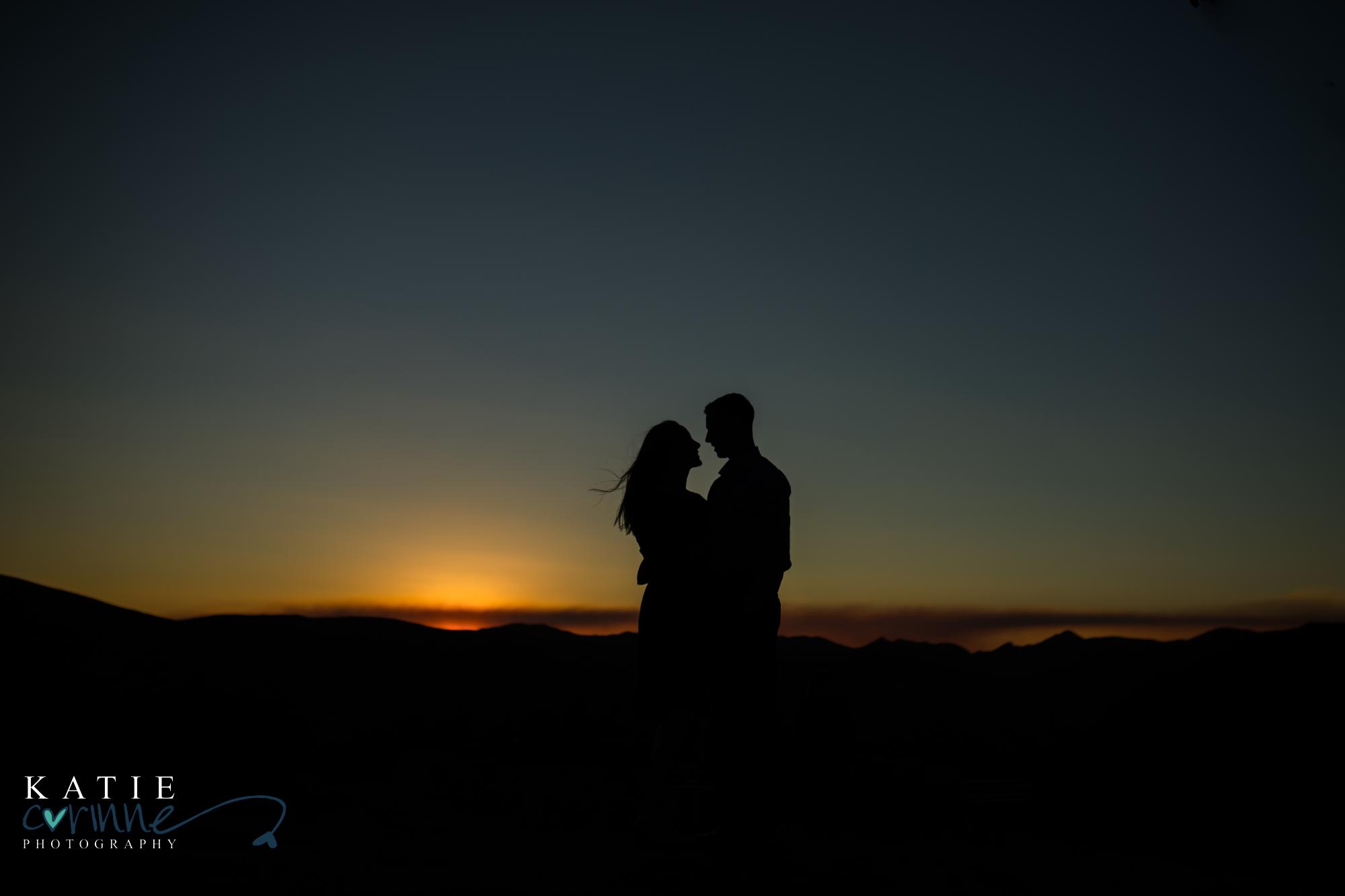 Colorado engaged couple at sunset