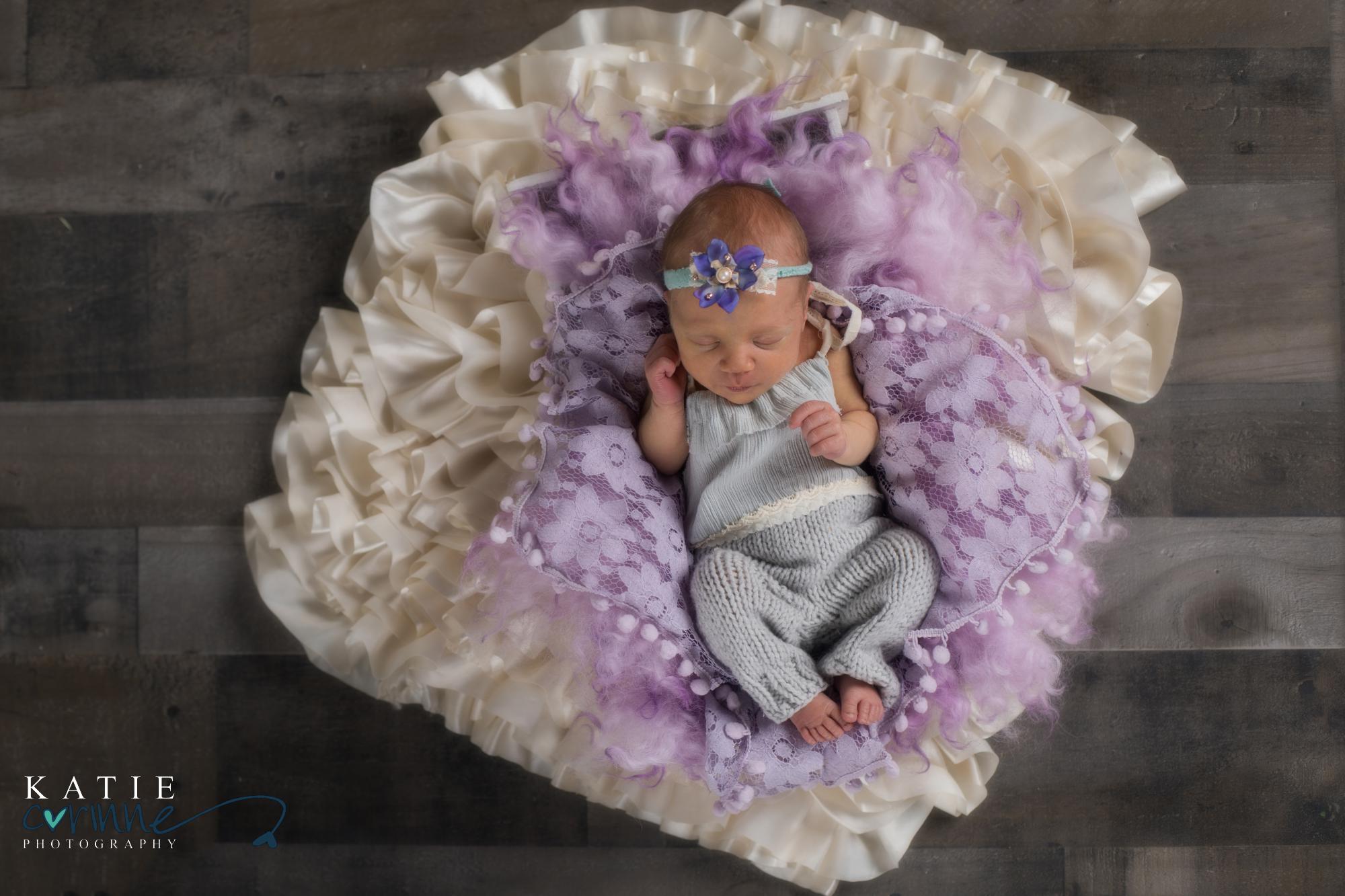sweet baby girl in Colorado Springs newborn portrait studio