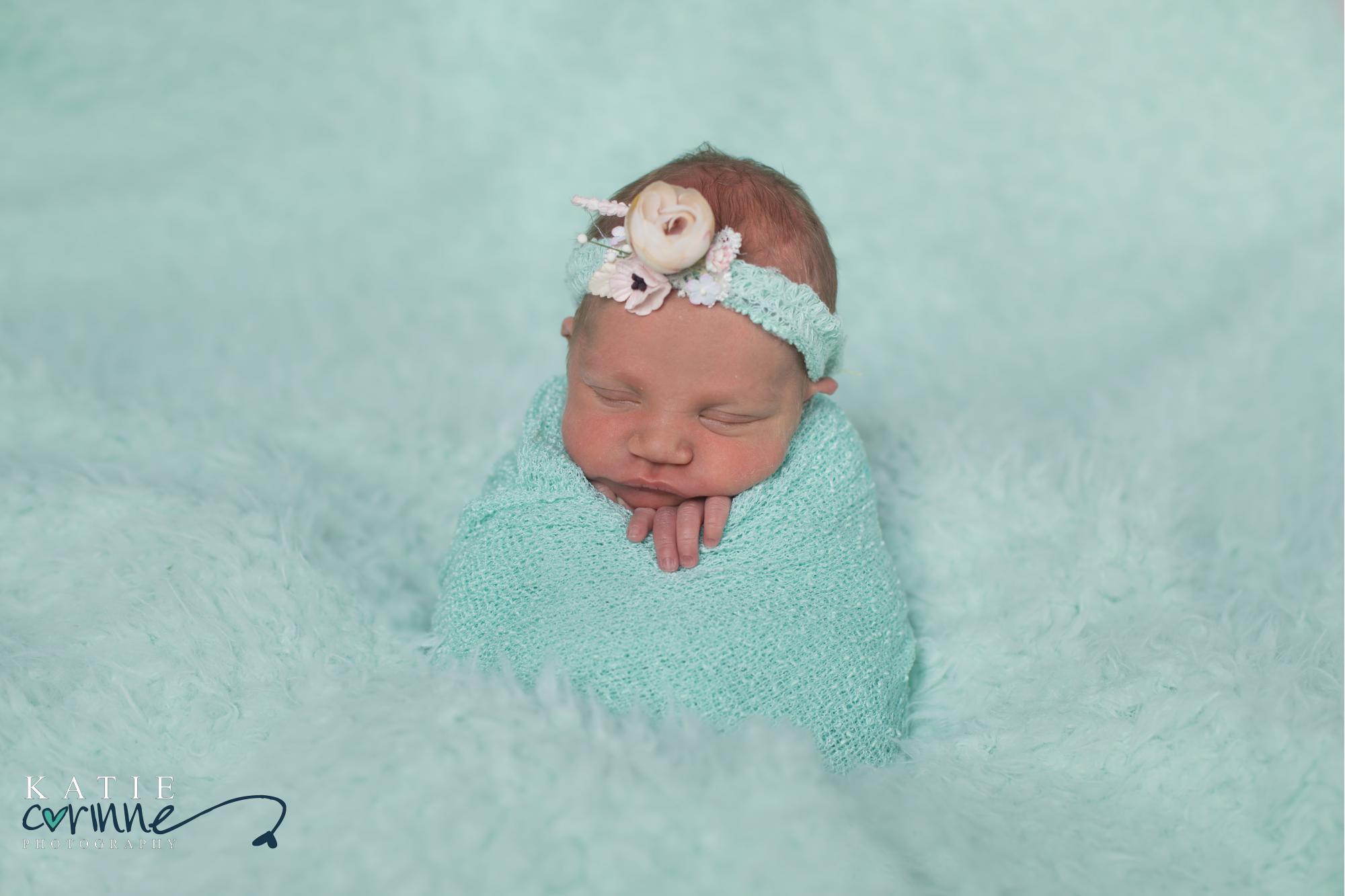 Colorado newborn baby girl in Photography studio