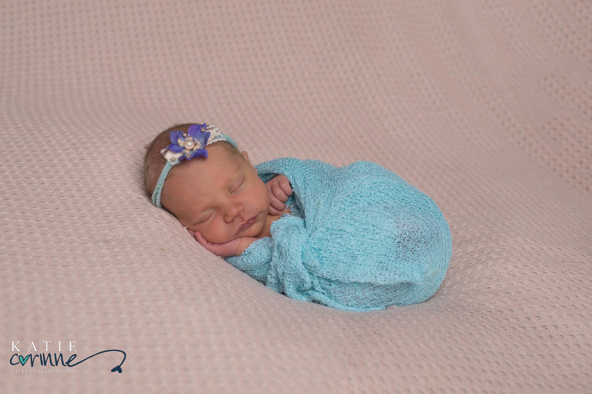 Colorado newborn baby girl photographed in studio