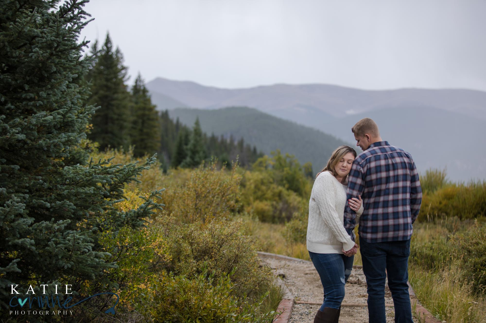 Colorado couple at fall engagement