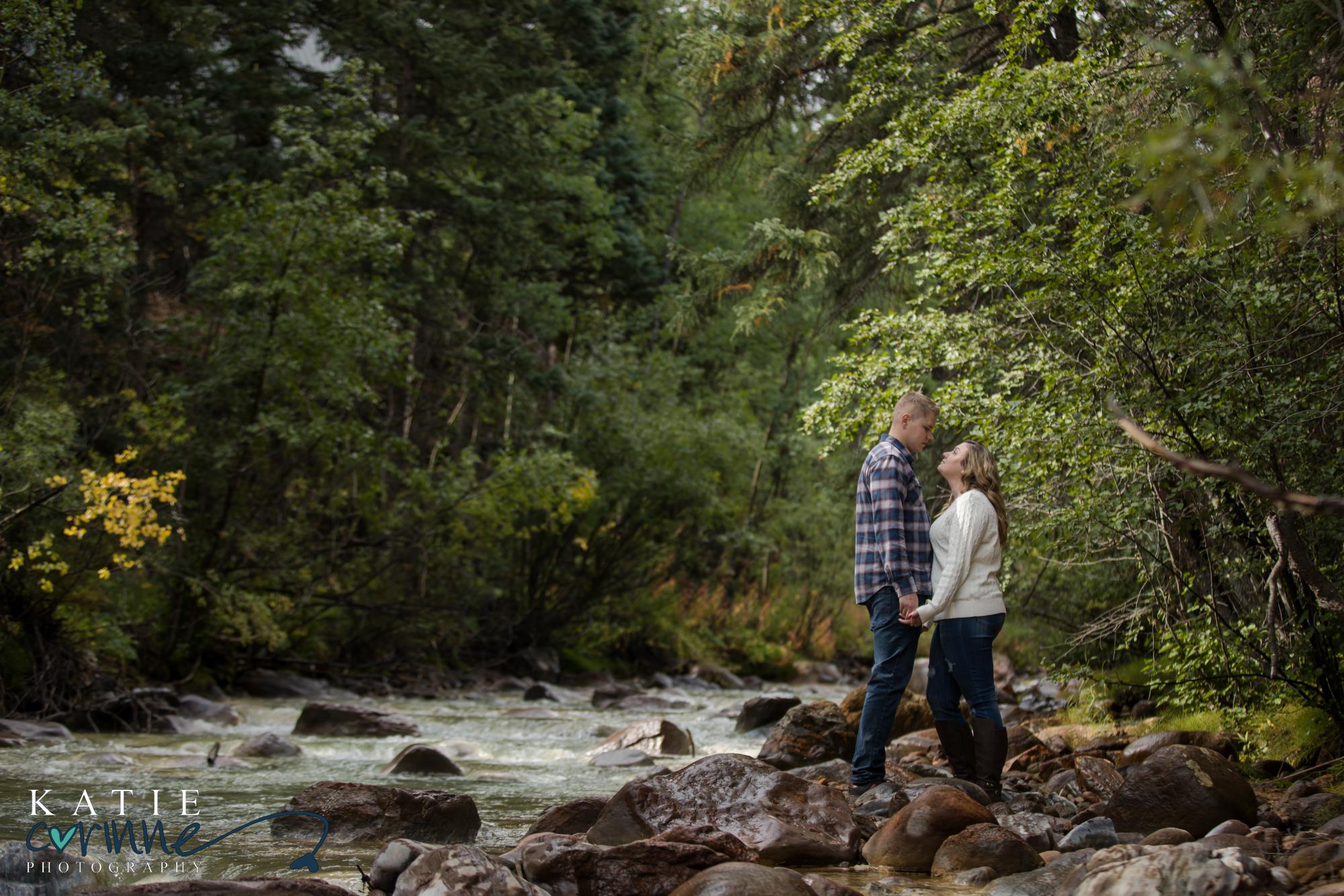 cute couple at colorado fall engagement