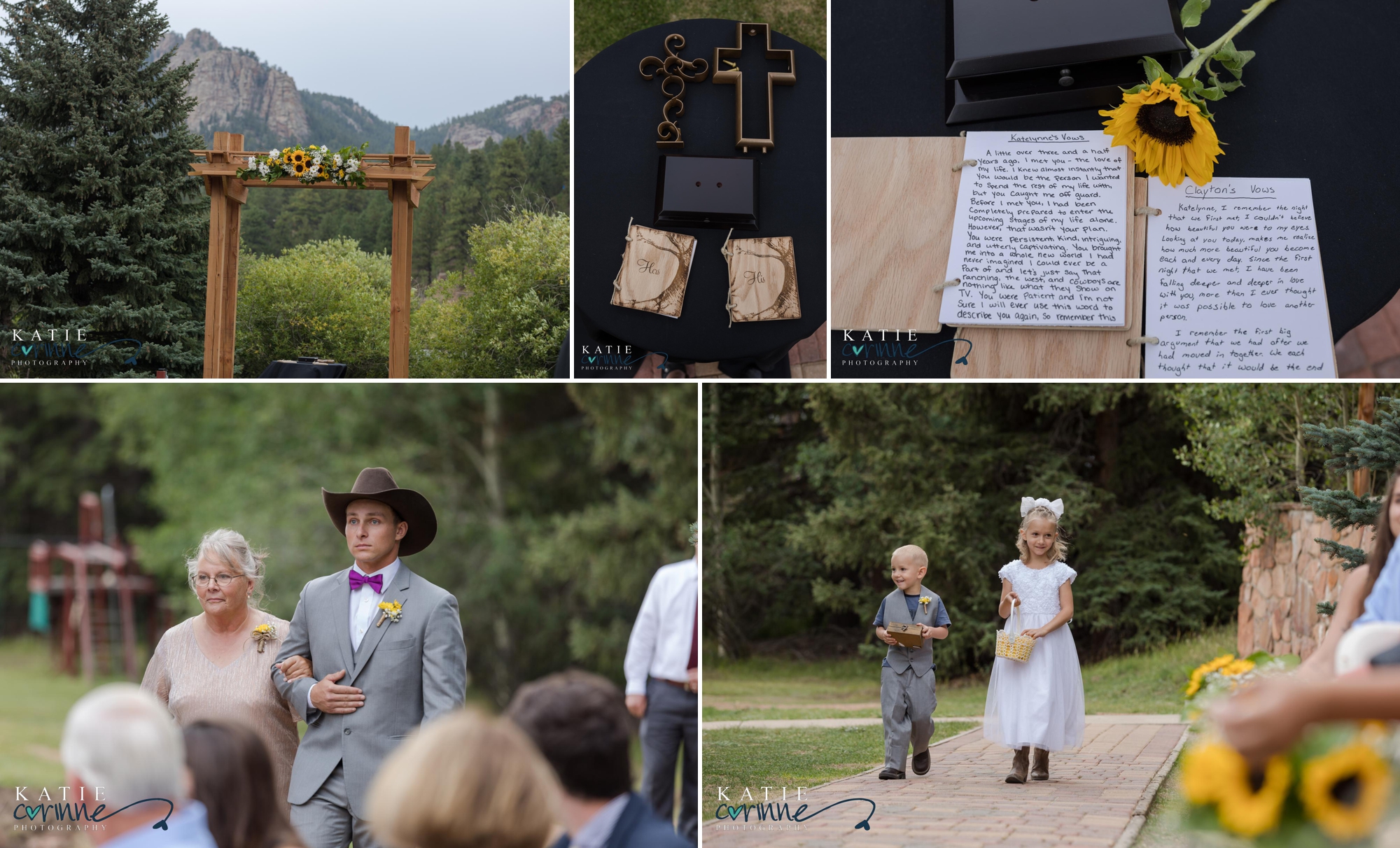 ceremony details at elegant western wedding